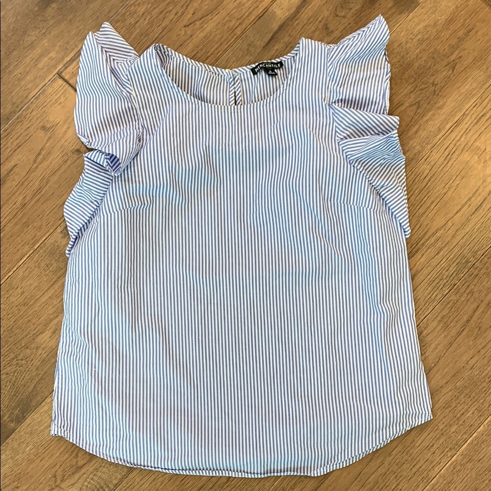 J. Crew Mercantile Blue Striped Women's Top